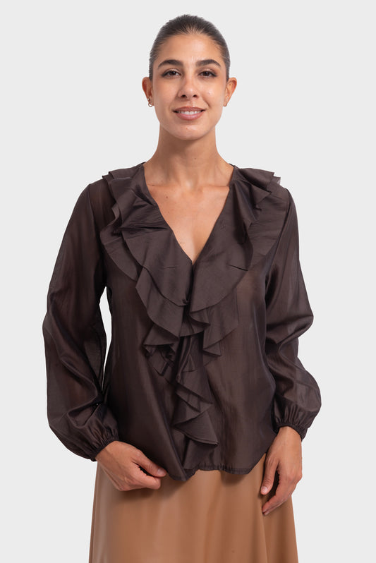 Blusa Mocha mousse MATISS - BLR-BL-H4658-Q7