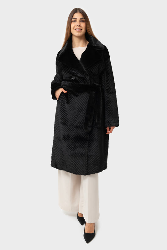 Pelliccia Nero MATISS O - LMR-PL-CA52236