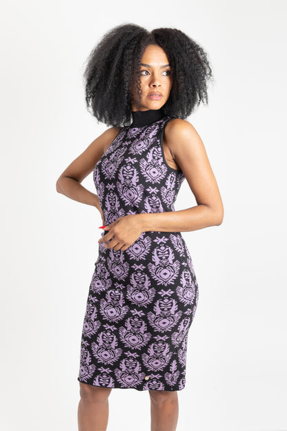 Abito Jaquard/nero-lilla OPIUM Milano