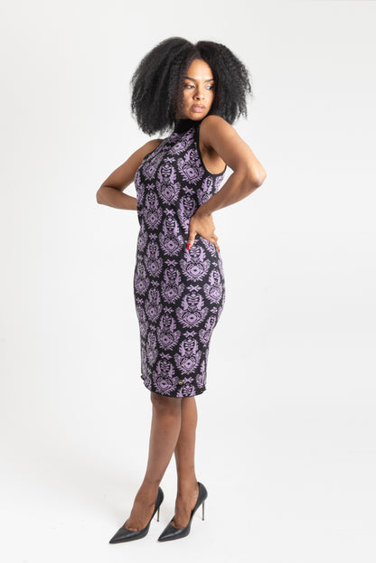 Abito Jaquard/nero-lilla OPIUM Milano