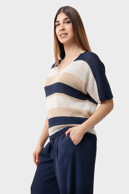 Maglia Blu-sabbia-oro MATISS