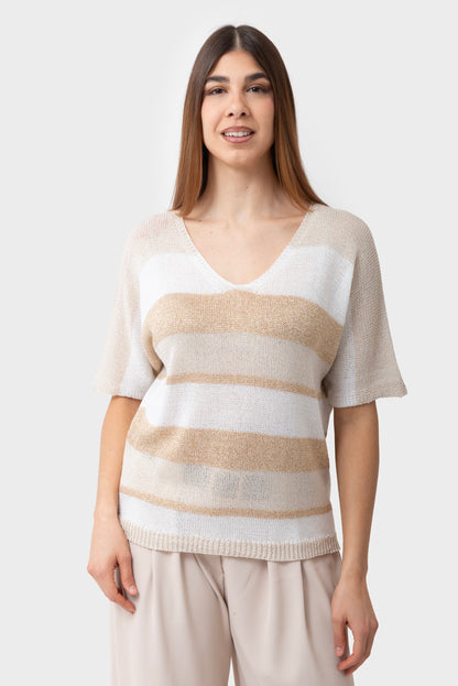 Maglia Sabbia-bianco-oro MATISS