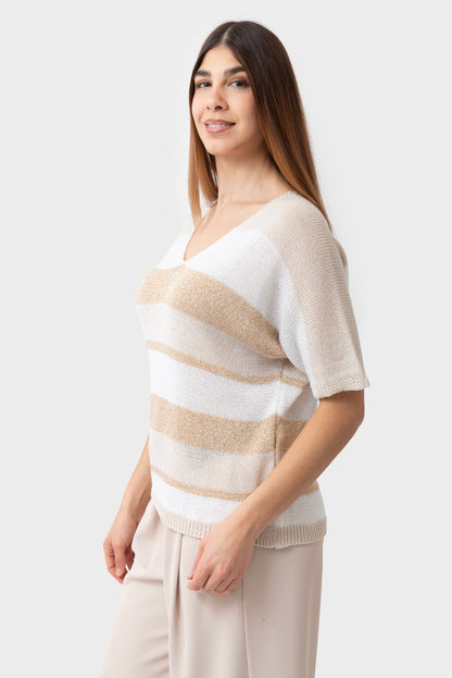 Maglia Sabbia-bianco-oro MATISS